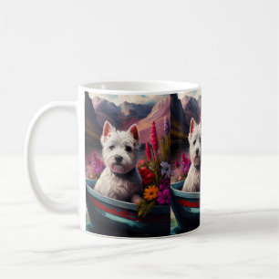 West Highland White Terrier on Boat Coffee Mug