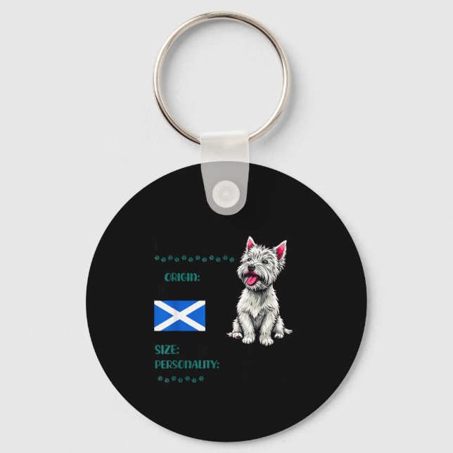 West Highland White Terrier Origin Funny Westie Do Key Ring (Front)