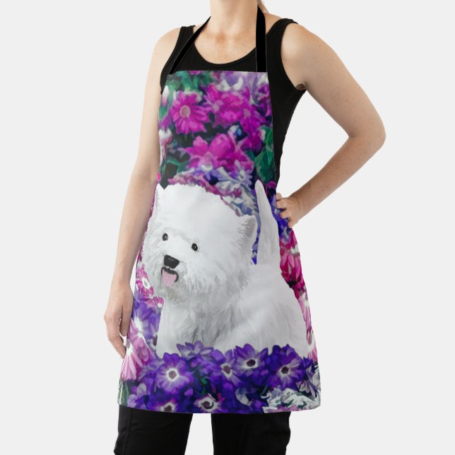 West Highland White Terrier Painting Dog Art Apron (Insitu)