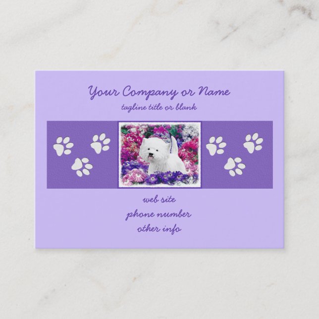 West Highland White Terrier Painting Dog Art Business Card (Front)