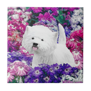 West Highland White Terrier Painting Dog Art Ceramic Tile