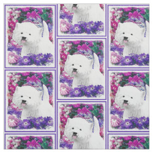 West Highland White Terrier Painting Dog Art Fabric