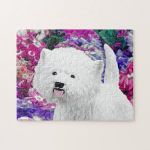 West Highland White Terrier Painting Dog Art Jigsaw Puzzle