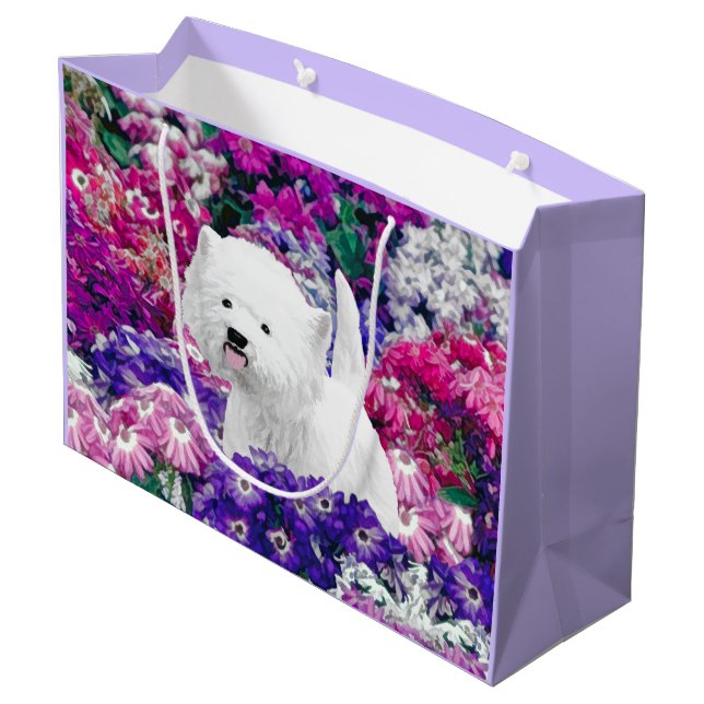 West Highland White Terrier Painting Dog Art Large Gift Bag (Back Angled)