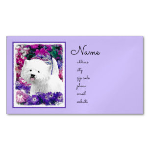 West Highland White Terrier Painting Dog Art Magnetic Business Card