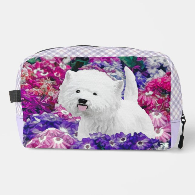 West Highland White Terrier Painting Westie Dog Dopp Kit (Front)