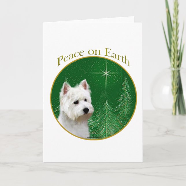 West Highland White Terrier Peace Holiday Card (Front)