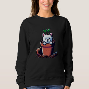 West Highland White Terrier Planter Gardening Dog Sweatshirt