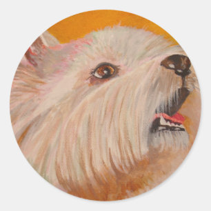 West Highland White Terrier Portrait Classic Round Sticker