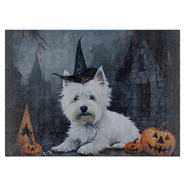 West Highland White Terrier Pumpkin Halloween  Cutting Board (Front)