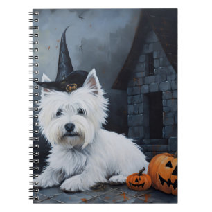 West Highland White Terrier Pumpkin Halloween  Notebook