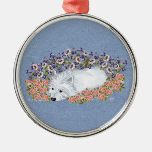 West Highland White Terrier Repose Metal Ornament