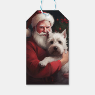 West Highland White Terrier Santa Claus Christmas Gift Tags