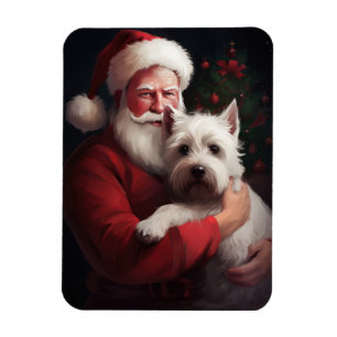West Highland White Terrier Santa Claus Christmas Magnet