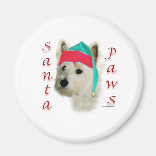 West Highland White Terrier Santa Paws Magnet