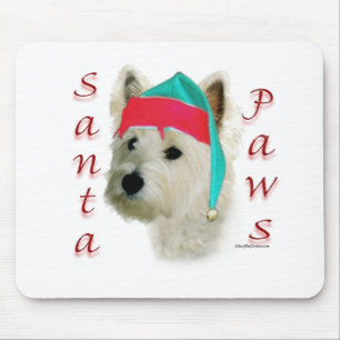 West Highland White Terrier Santa Paws Mouse Pad