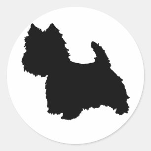 West Highland White Terrier Silhouette Classic Round Sticker