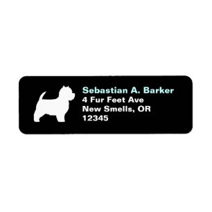 West Highland White Terrier Silhouette Return Address Label