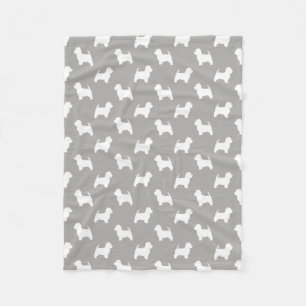 West Highland White Terrier Silhouettes Pattern Fleece Blanket