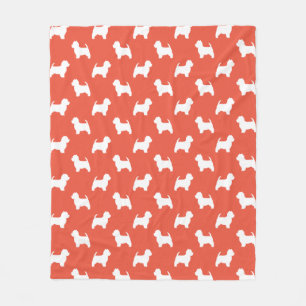 West Highland White Terrier Silhouettes Westie Dog Fleece Blanket
