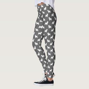 West Highland White Terrier Silhouettes Westies Leggings