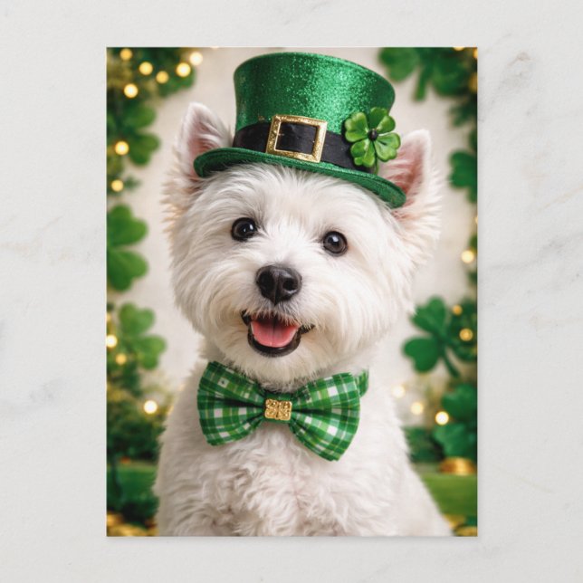 West Highland White Terrier St. Patrick’s Day Card (Front)