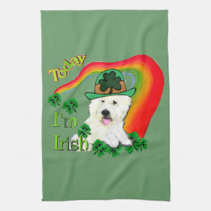 West Highland White Terrier St Pats Tea Towel
