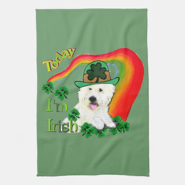 West Highland White Terrier St Pats Tea Towel (Vertical)