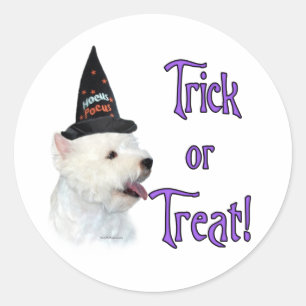 West Highland White Terrier Trick Classic Round Sticker