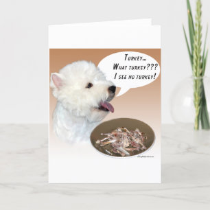 West Highland White Terrier Turkey Card