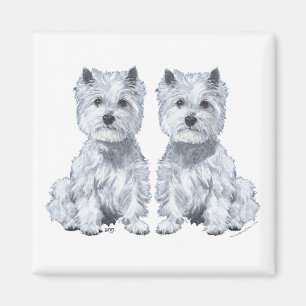 West Highland White Terrier Twins Magnet
