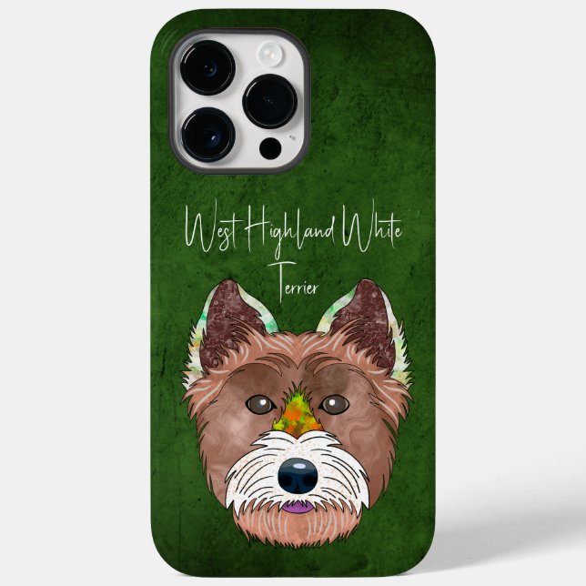 West Highland White Terrier Ugly Face Case-Mate iPhone Case (Back)