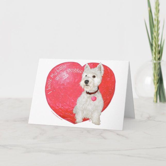 West Highland White Terrier Valentine Holiday Card (Front)