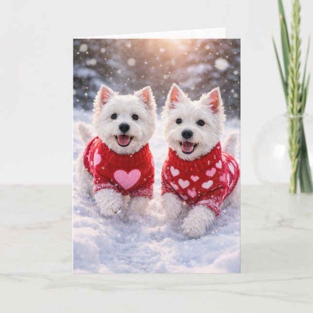 West Highland White Terrier Valentine’s Day Card (Front)
