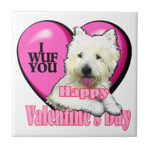 West Highland White Terrier Valentines Day Ceramic Tile