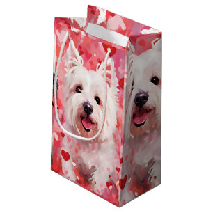 West Highland White Terrier Valentines day Small Gift Bag