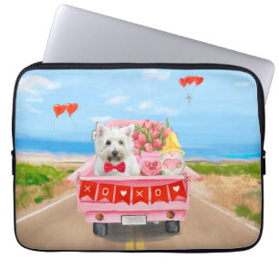 West Highland White Terrier Valentine's Day Truck Laptop Sleeve