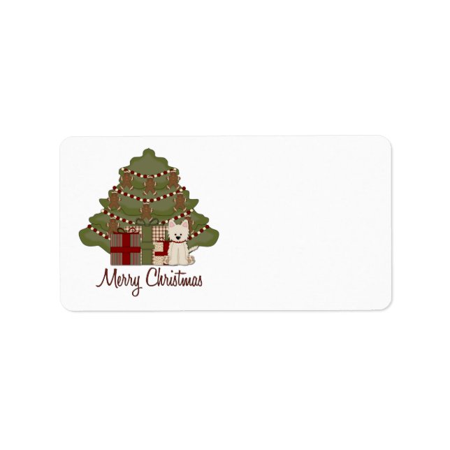 West Highland White Terrier West Christmas Label (Front)