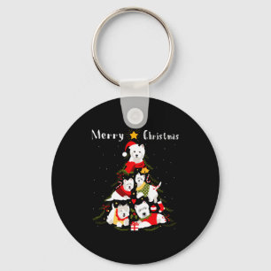 West Highland White Terrier Westie Christmas Tree Key Ring