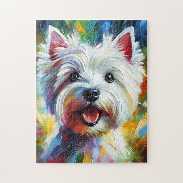 West Highland White Terrier (Westie) Dog Acrylic Jigsaw Puzzle (Vertical)