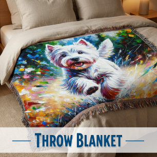 West Highland White Terrier "Westie" Dog Portrait Throw Blanket