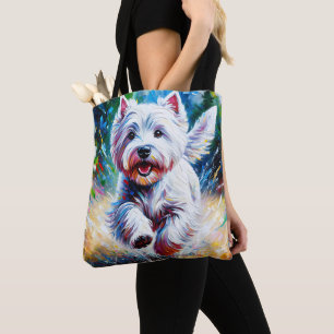 West Highland White Terrier "Westie" Dog Portrait Tote Bag
