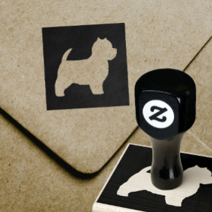 West Highland White Terrier Westie Dog Silhouette Rubber Stamp