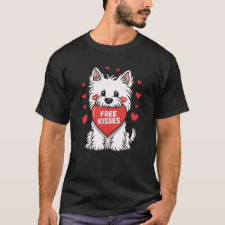 West Highland White Terrier Westie Dog Valentines  T-Shirt