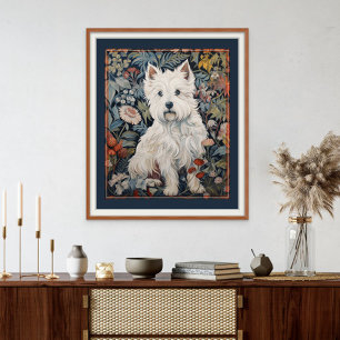 West Highland White Terrier Westie Tapestry Style Photo Print