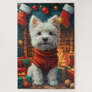 West Highland White Terrier With Christmas Gifts  Jigsaw Puzzle
