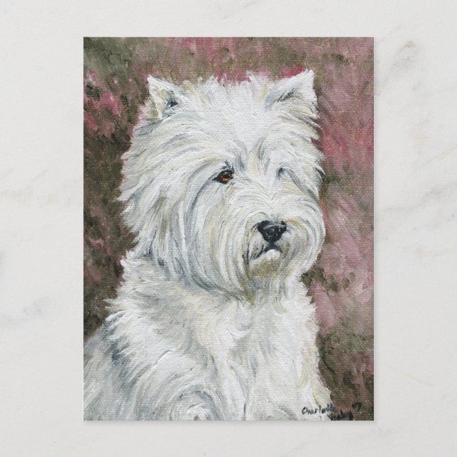 West Highlland White Terrier Dog Art Postcard (Front)