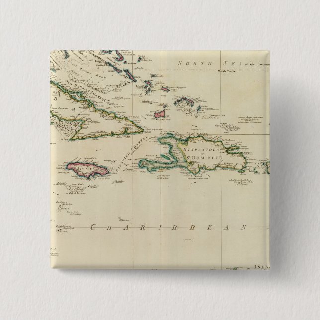 West India Islands 2 15 Cm Square Badge (Front)