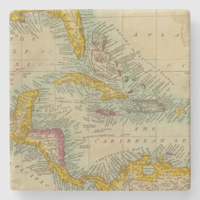 West India Islands Stone Coaster (Front)