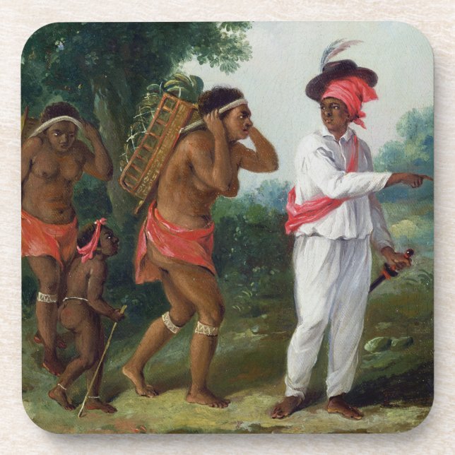 West Indian Man of Colour, Directing two Carib Wom Coaster (Front)